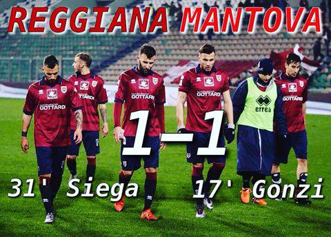 Reggiana, solo un pareggio con il Mantova: 1-1