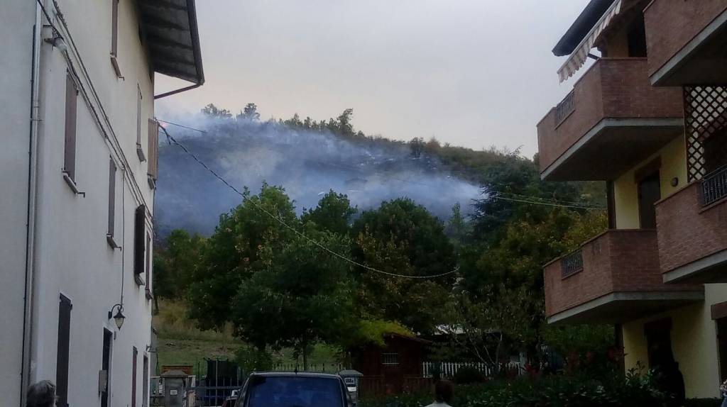 Paura a Roteglia, incendio minaccia le case