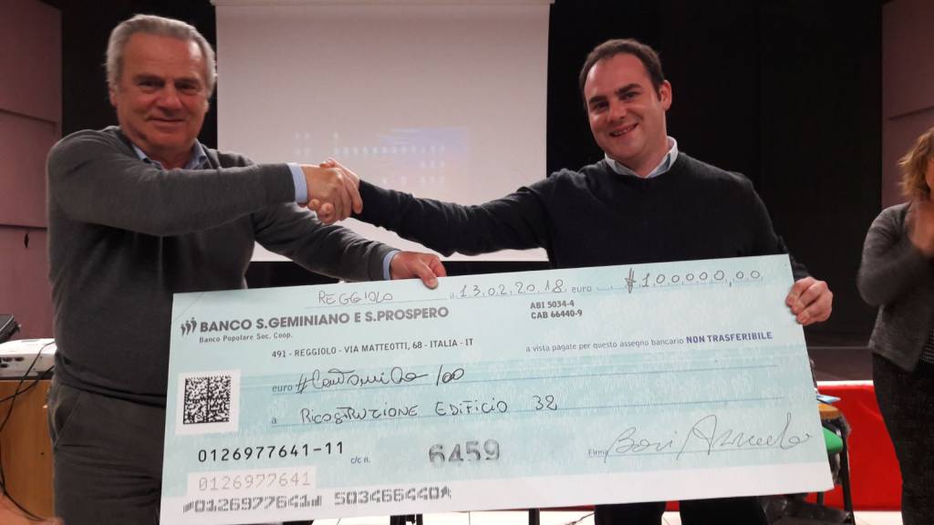 Reggiolo, la Pro loco dona 100mila euro al Comune