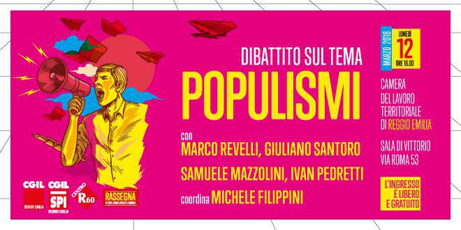 Camera del lavoro, un incontro sul tema dei “Populismi”