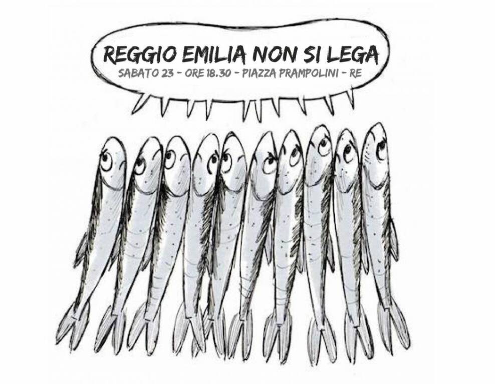 Migliaia di sardine in piazza Prampolini