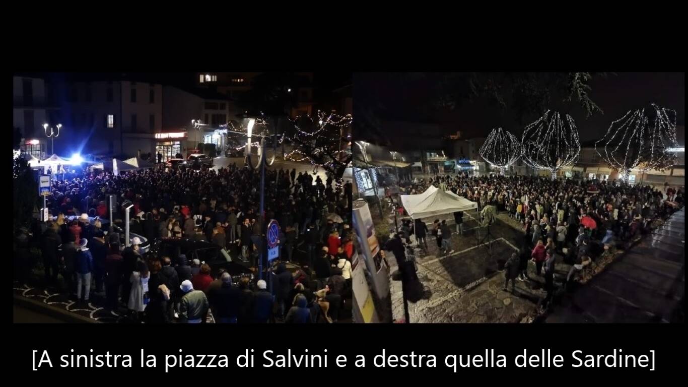 Castelnovo Monti, Sardine contro Salvini: ma la Borgonzoni non si è vista