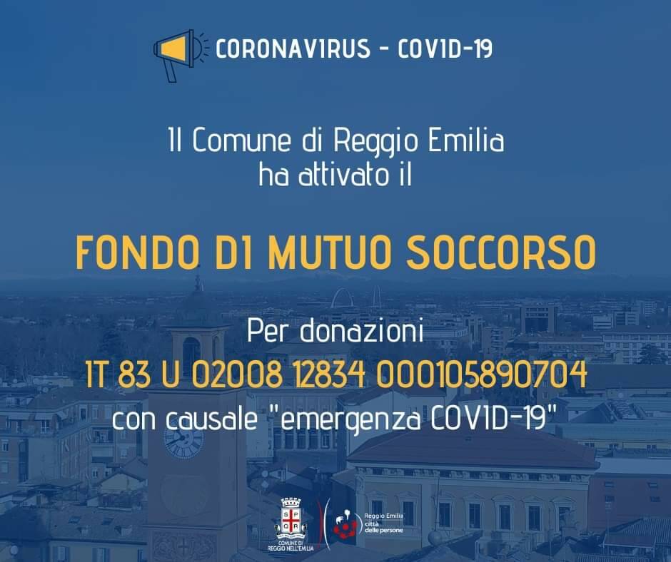 Coronavirus, Comune di Reggio attiva fondo di mutuo soccorso