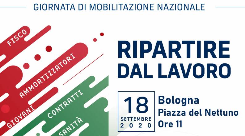 “Ripartire da lavoro”, venerdì sindacati in piazza a Bologna