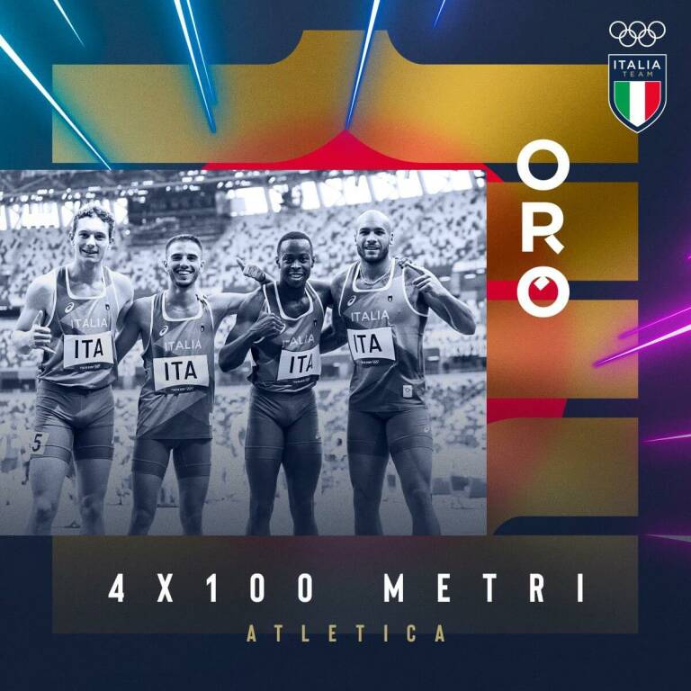 Una staffetta da favola: l’Italia di Jacobs e Tortu vince l’oro olimpico nella 4×100