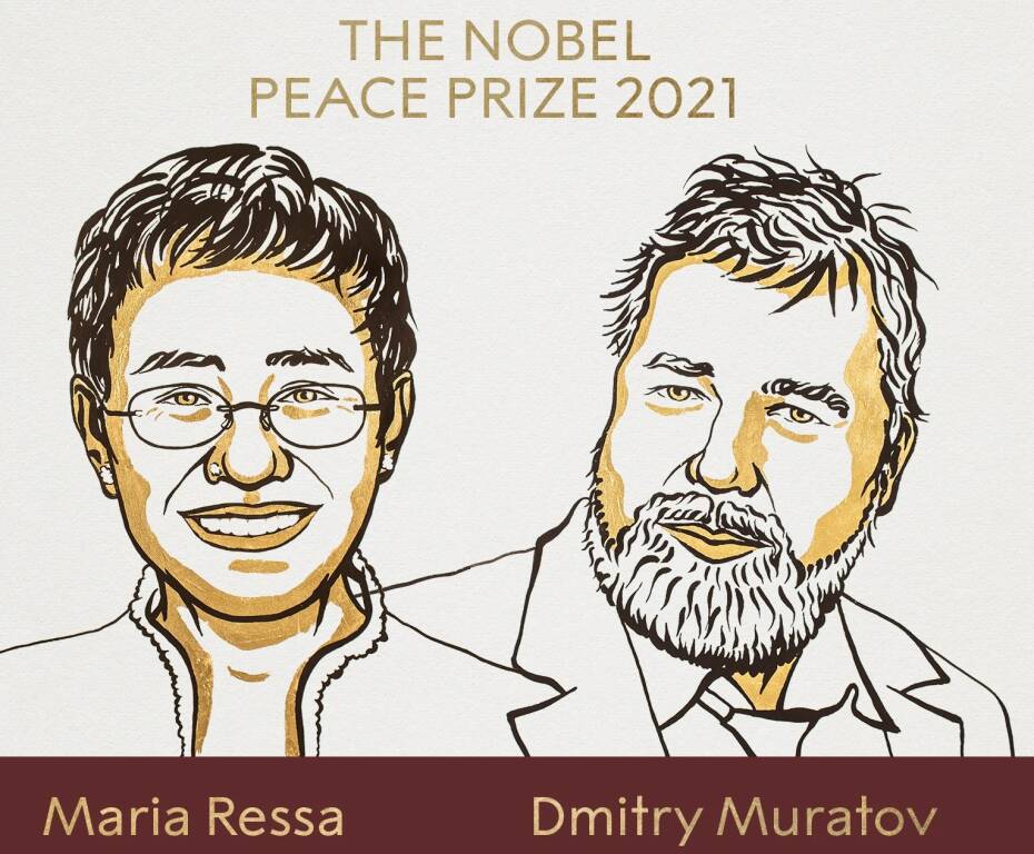 Il Nobel per la Pace va a due giornalisti: Maria Ressa e Dmitry Muratov