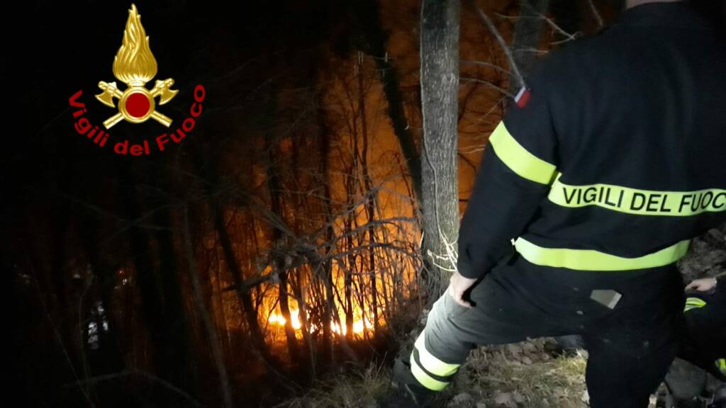 Castelnovo Monti, a fuoco il bosco sotto la pietra di Bismantova