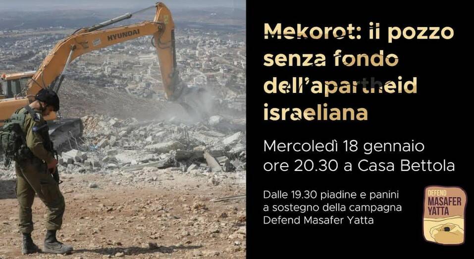 “Mekorot: il pozzo senza fondo dell’apartheid israeliana”