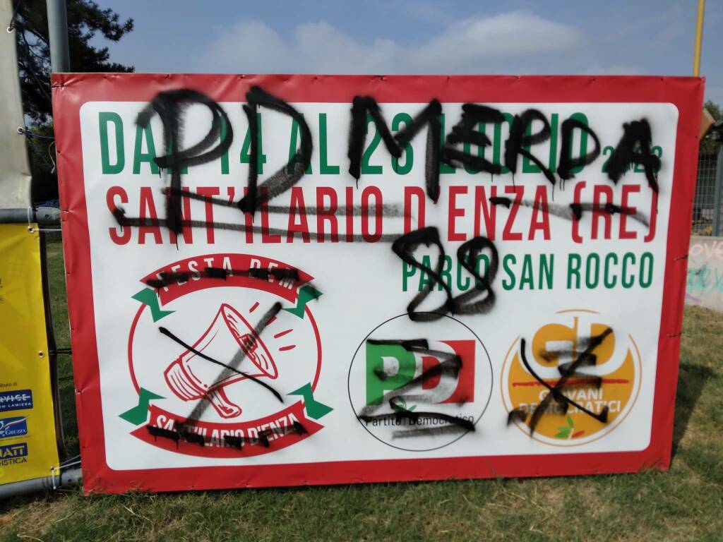 S. Ilario, simbolo neonazista su cartelloni festa Pd