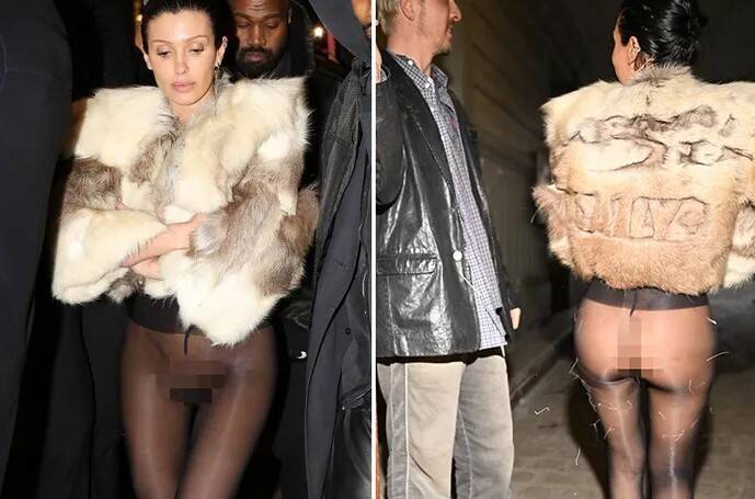 Bianca Censori nuda al fianco di Kanye West