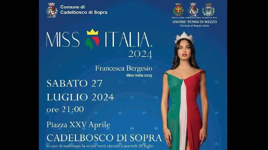 Cadelbosco Sopra, arriva Miss Italia ed elegge Miss Reggio