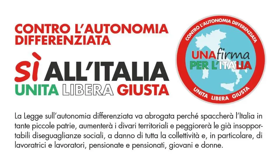 Referendum contro l’autonomia differenziata, parte la raccolta firme